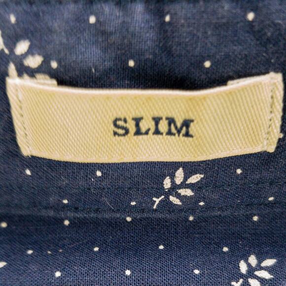 J Crew Organic Cotton Men's Small Stretch Slim Fit Secret Wash Blue Floral - Picture 8 of 12